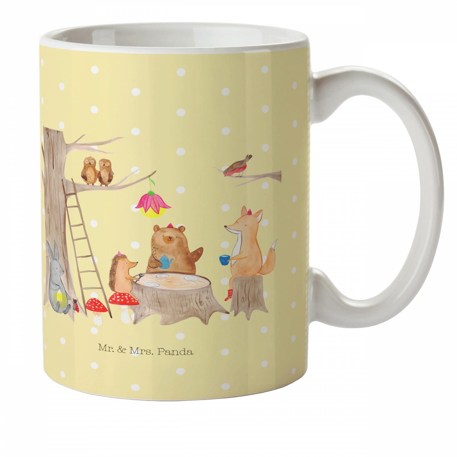 Детская кружка Mr. & Mrs. Panda Лесные животные Пикник Ёжик Кемпинг Животные Сюжеты Белка Заяц Хорошее настроение Пластиковая кружка, фото №1