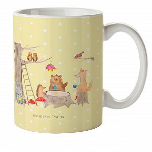 Детская кружка Mr. & Mrs. Panda Лесные животные Пикник Ёжик Кемпинг Животные Сюжеты Белка Заяц Хорошее настроение Пластиковая кружка - Фото 1