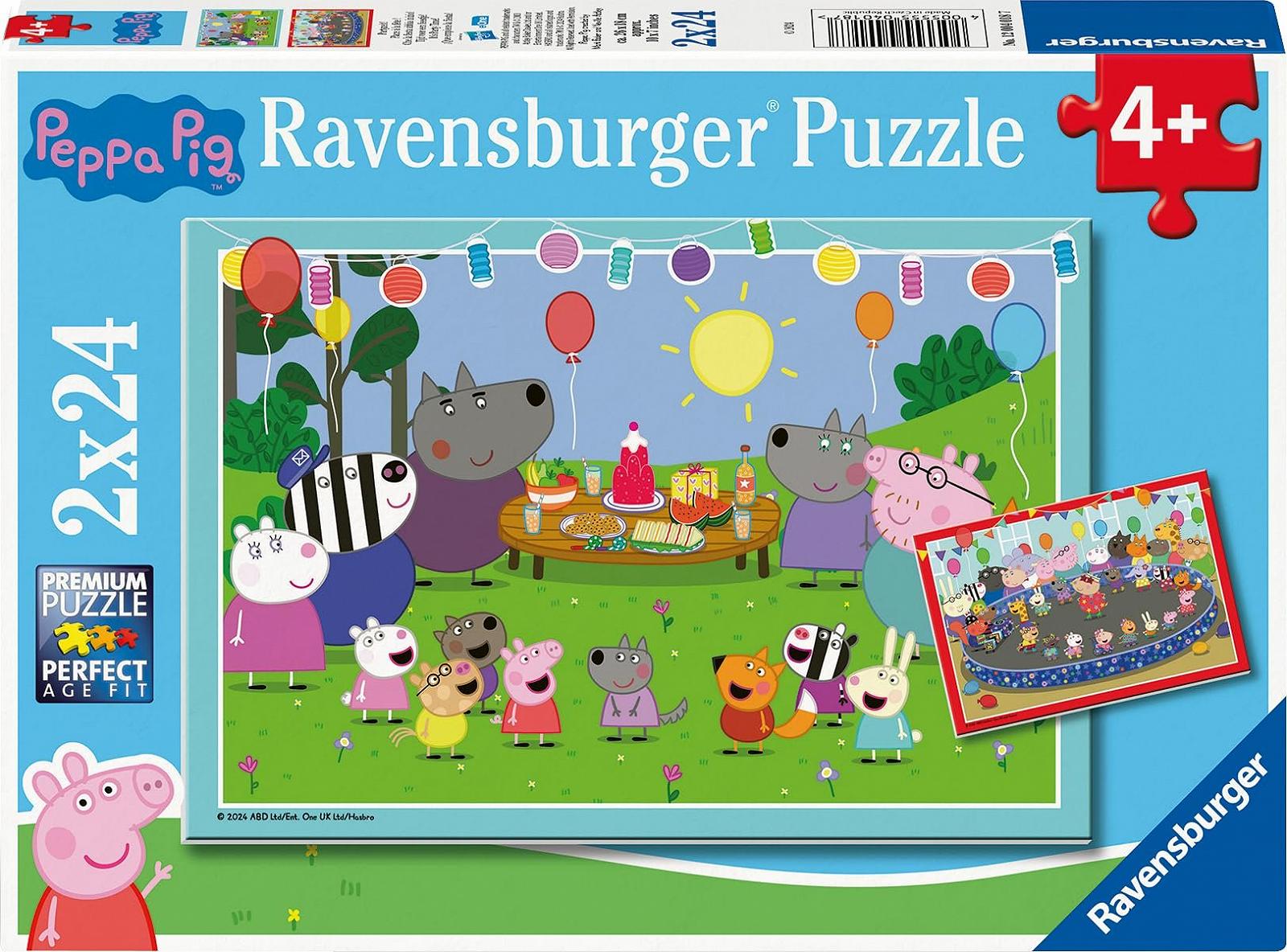 Детский пазл Ravensburger Peppa Pig Party Time 2 x 24 детали, фото №1