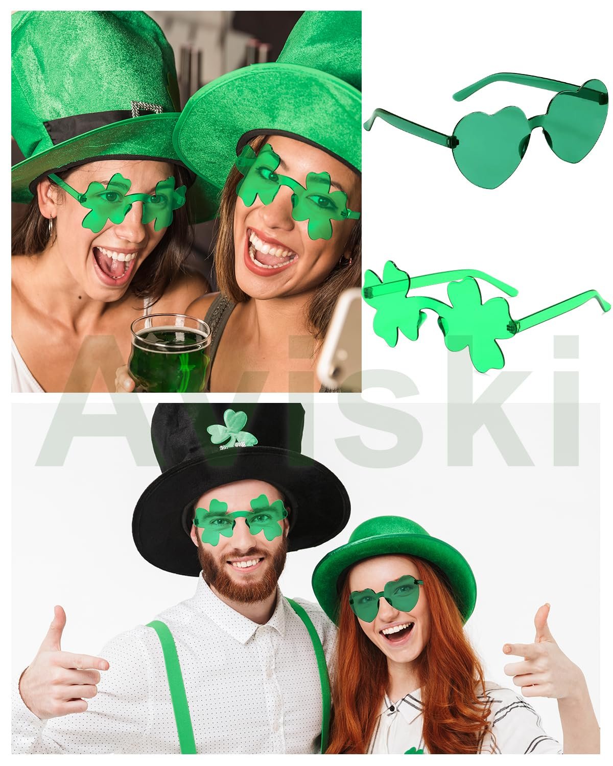 Окуляри Aviski Зелений Трилисник Серце, фото №5