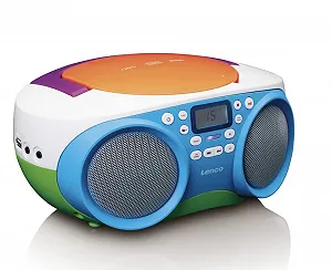 Магнітола Lenco SCD-41, дитячий, CD-радіо, стереосистема, бумбокс, FM-радіо, USB, MP3, 2 x 1 Вт RMS, живлення від мережі та акумулятора, кольоровий synthetic.ua - Фото 1