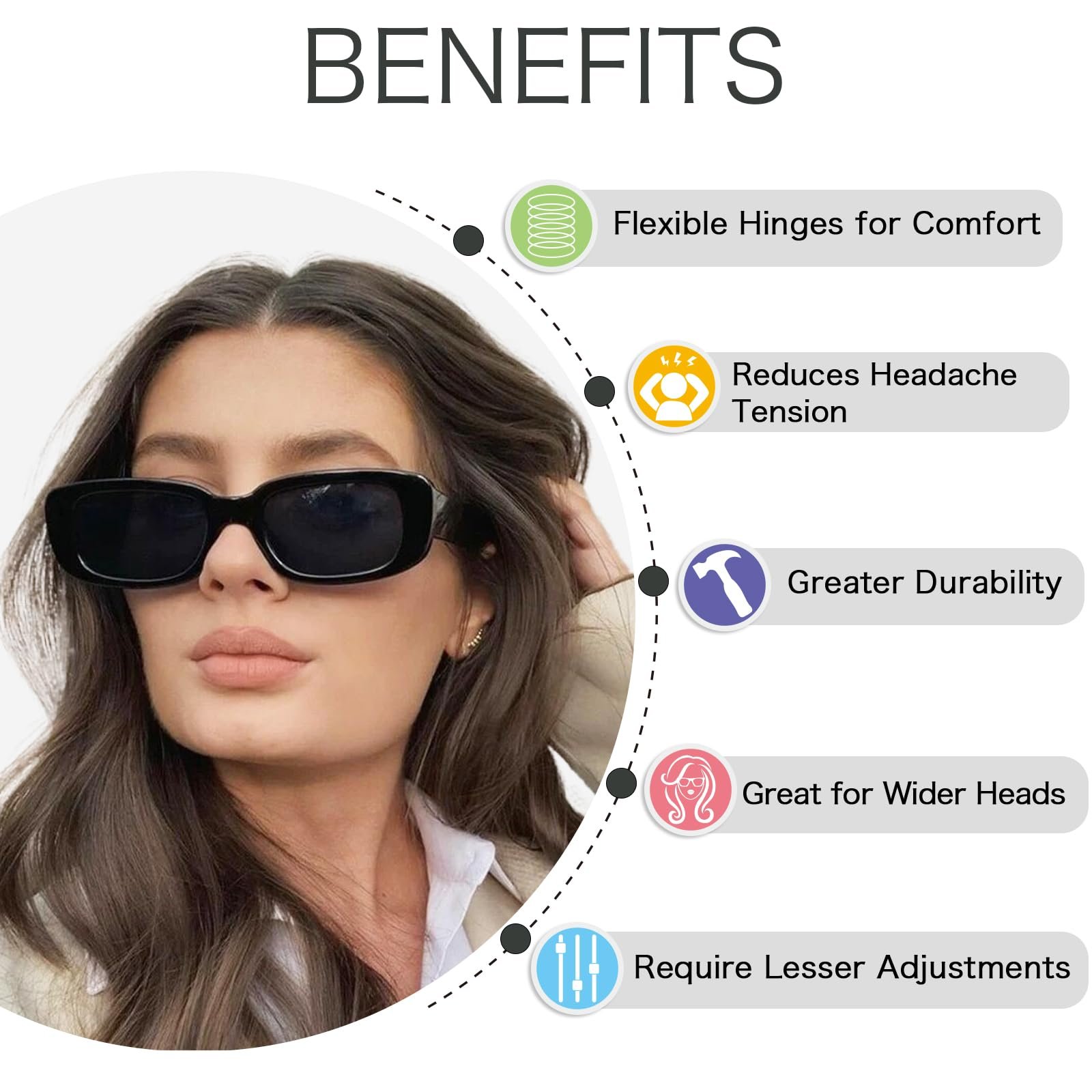 Сонцезахисні окуляри Dwenarry Прямокутні Вінтажні Вечірні 4 шт, фото №6