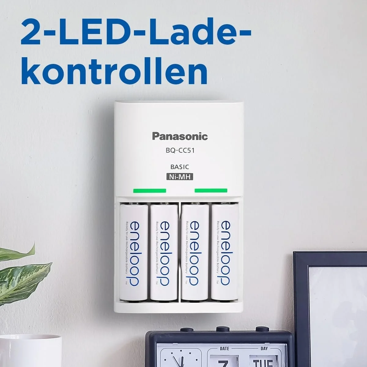 Зарядний пристрій Panasonic eneloop Basic для 2 або 4 AA/AAA NI-MH акумуляторів BQ-CC51C, фото №3