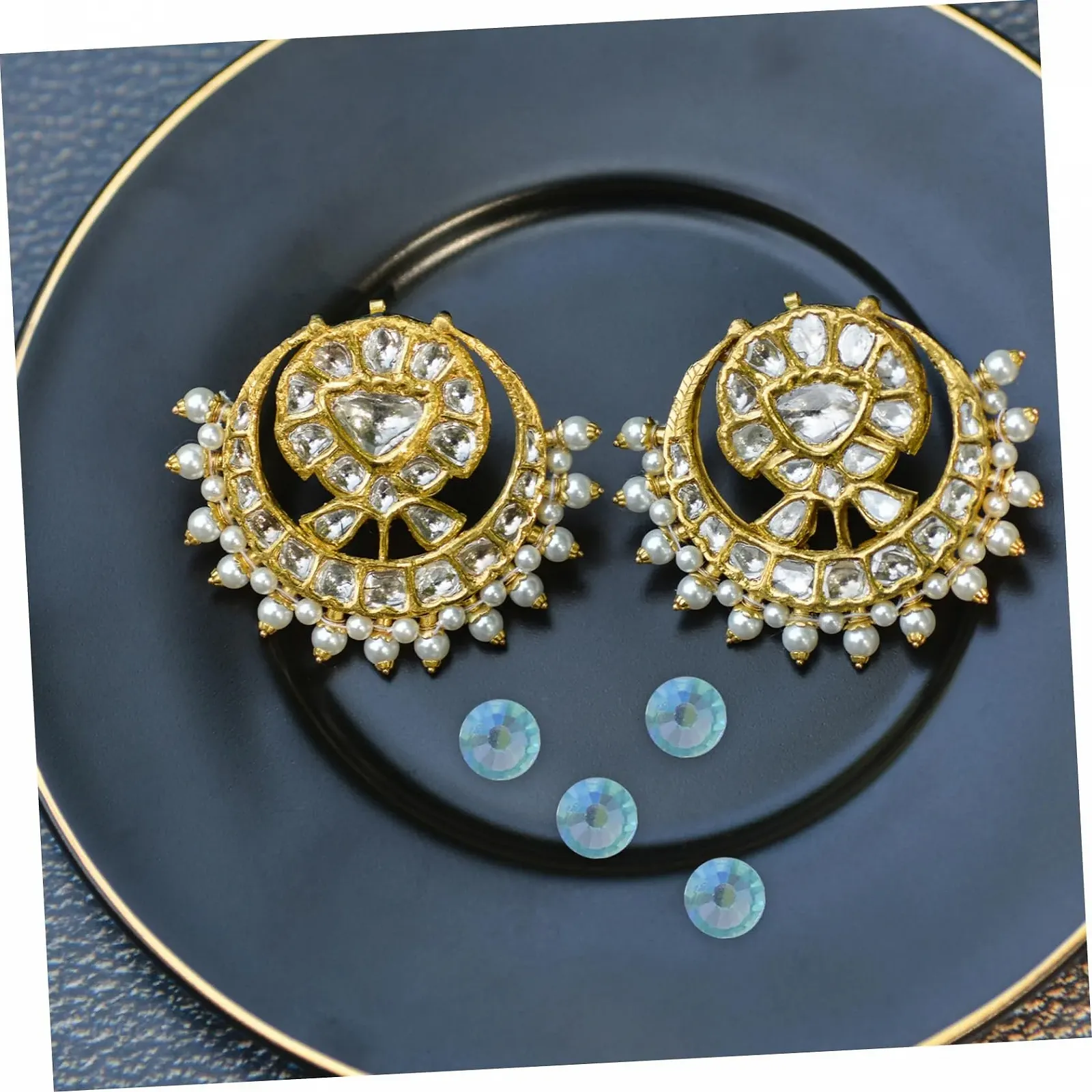 Стрази Плоскі Healvian, 1440 шт, Скло, Сині, фото №9