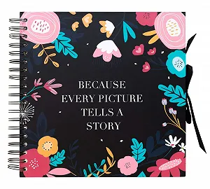 Альбом для вырезок Grupo Erik Flowers 26 x 26 см, 40 страниц, белый, черный - Фото 1