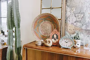 Настольные часы Creative Co-op Металл Ретро 15.9 см Аква synthetic.ua - Фото 1