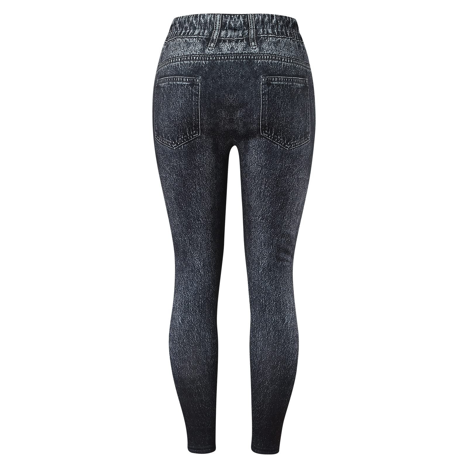 Джинсы Thermojeans Женские Зимние - Skinny Джинсы Женские С высокой талией Стрейч Классические Деним  Slim Fit Деним Леггинсы Зимние Утепленные Зимние леггинсы Прямые Джинсы Леггинсы Легкие Для отдыха Термолеггинсы, фото №5