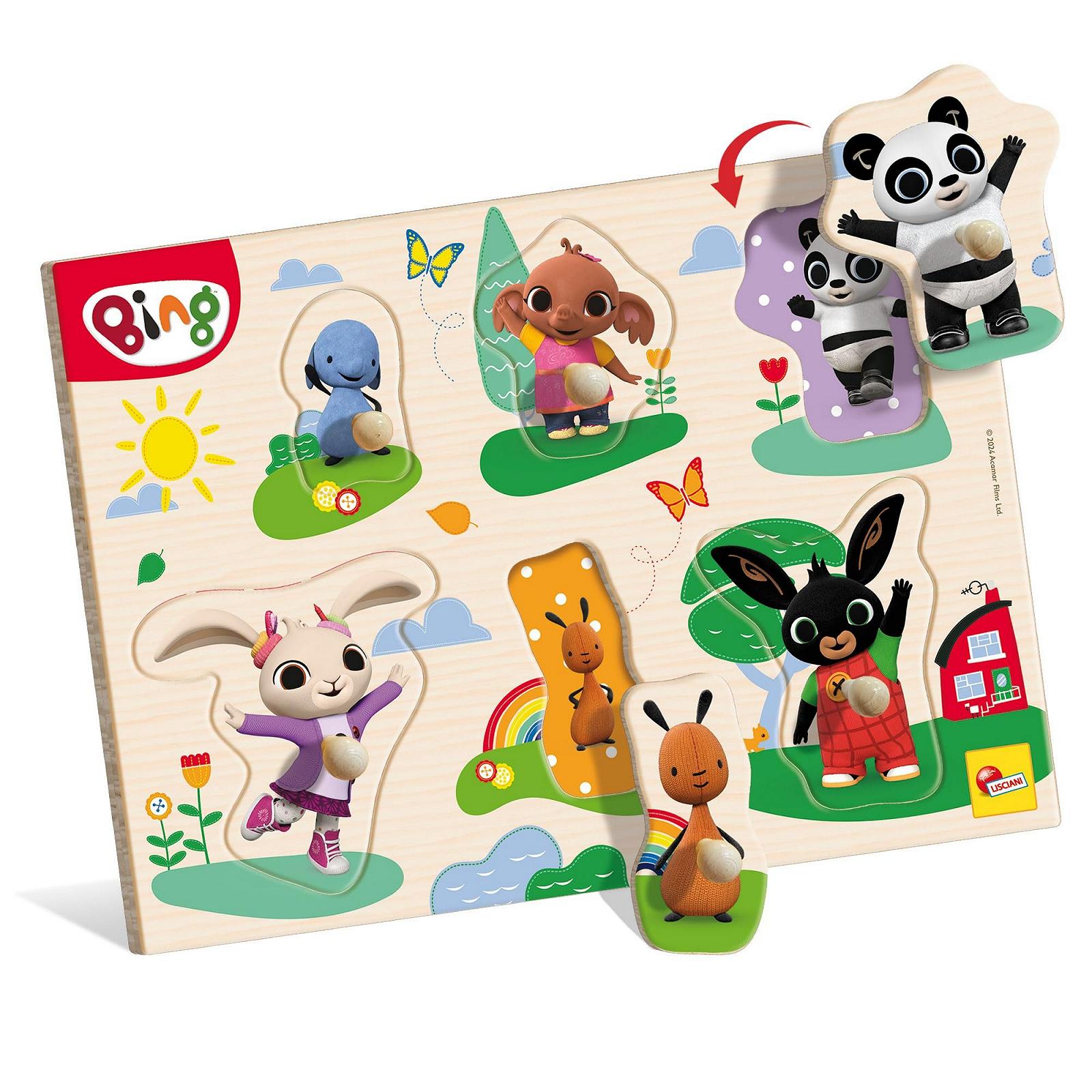 Деревянный пазл Lisciani Bing Baby Puzzle 6 фигур для детей от 1 года, фото №2 Деревянный пазл Lisciani Bing Baby Puzzle 6 фигур для детей от 1 года, фото №2