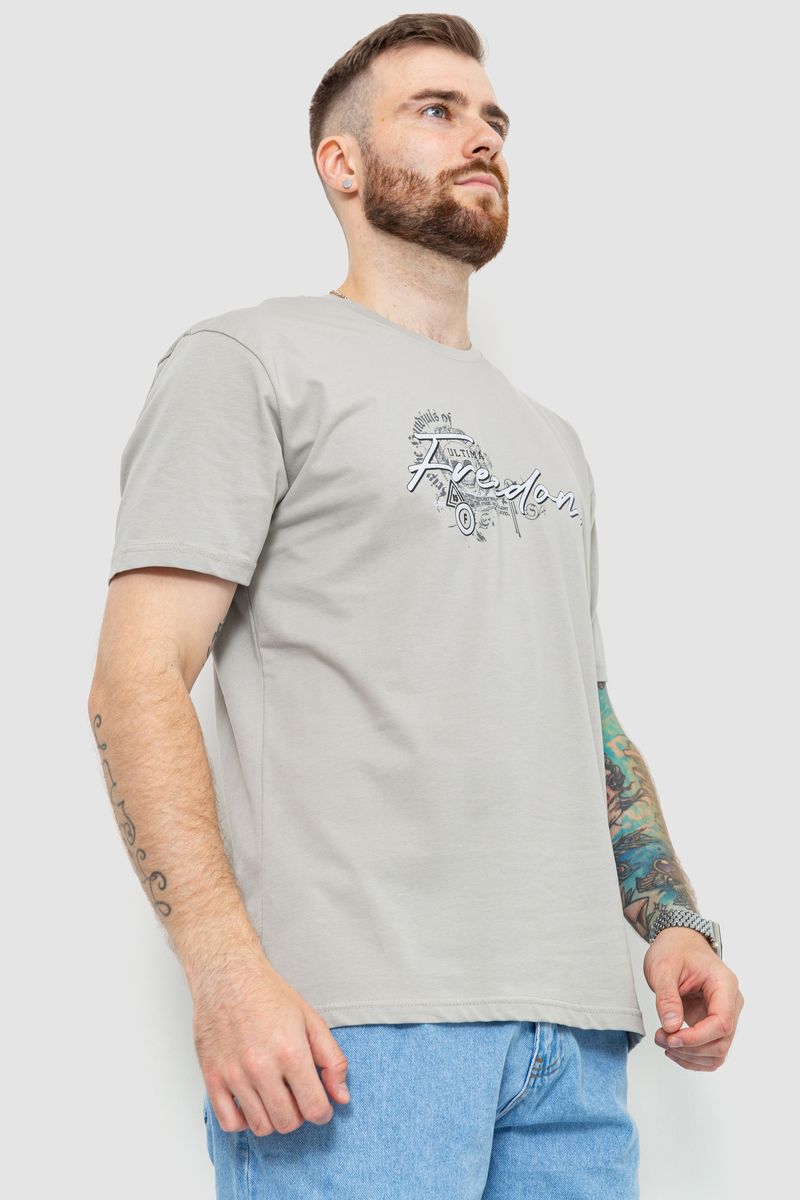 Футболка чоловічий баталь колір сіро-оливкова 208R019, фото №3 Футболка чоловічий баталь колір сіро-оливкова 208R019, фото №3