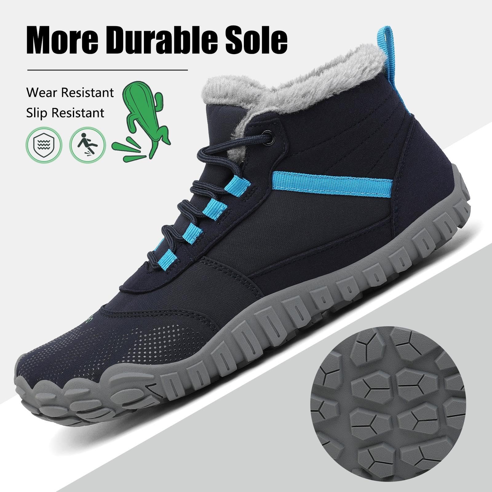 Обувь SAGUARO Barefoot, Мужские зимние ботинки на подкладке, Женские теплые зимние ботинки, фото №5