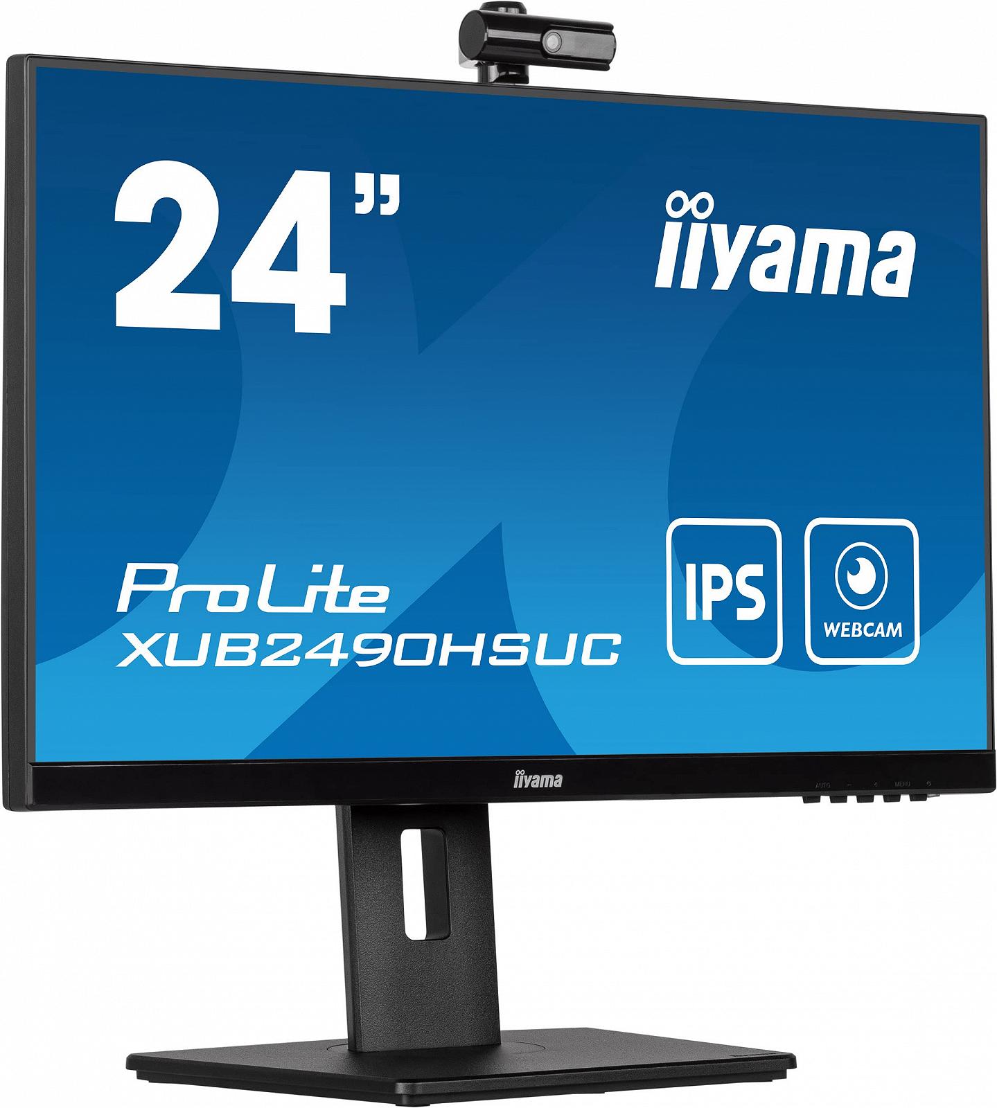 Монітор iiyama Prolite XUB2490HSUC-B5 60.4 см 23.8 дюйма IPS LED FullHD VGA HDMI DP USB 2.0 Slim Line з налаштуванням висоти Поворот Вебкамера Чорний, фото №2