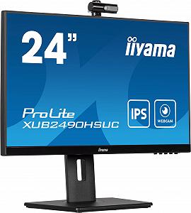 Монітор iiyama Prolite XUB2490HSUC-B5 60.4 см 23.8 дюйма IPS LED FullHD VGA HDMI DP USB 2.0 Slim Line з налаштуванням висоти Поворот Вебкамера Чорний synthetic.ua - Фото 1