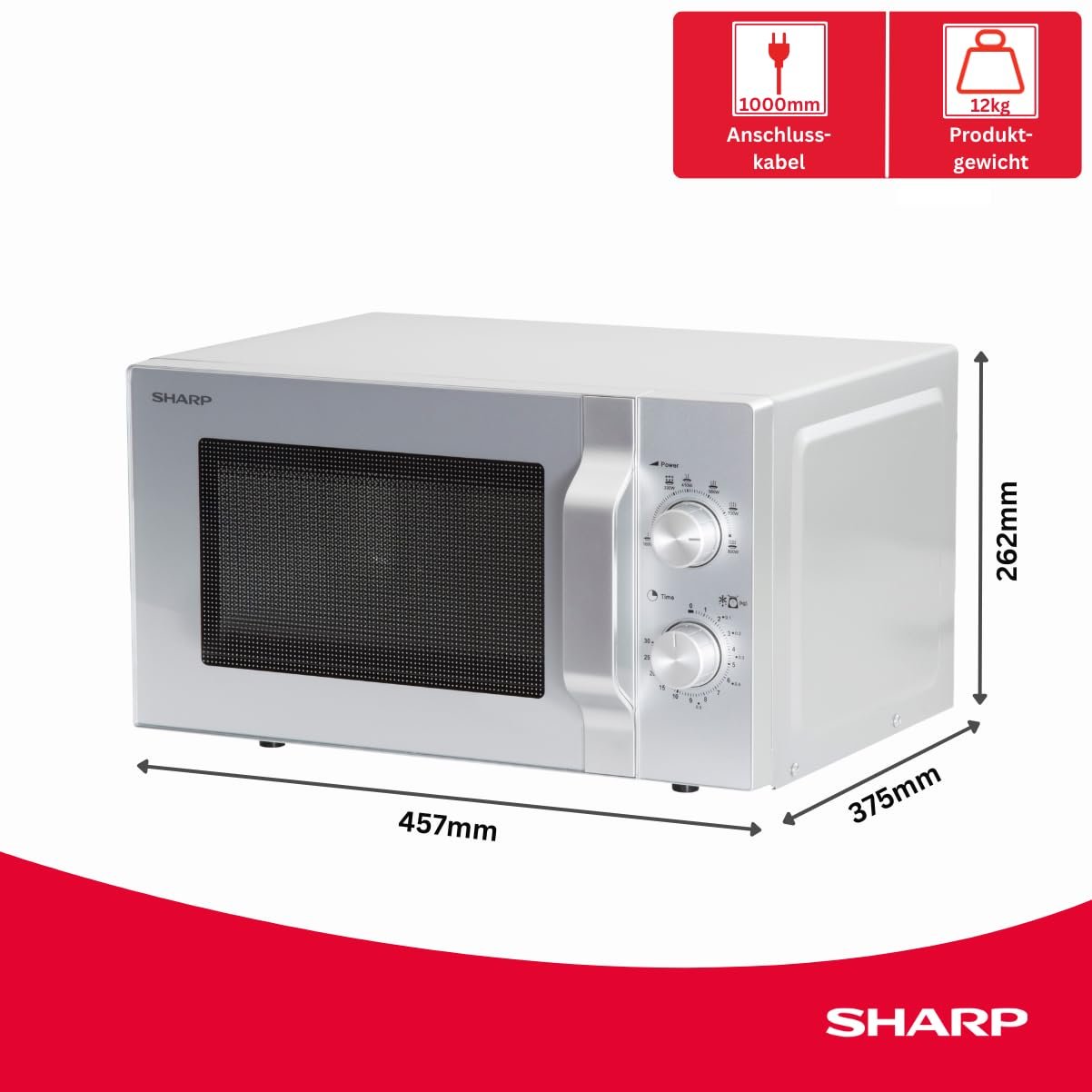 Мікрохвильова піч Sharp R204S Solo 20 л 800 Вт Срібляста, фото №2 Мікрохвильова піч Sharp R204S Solo 20 л 800 Вт Срібляста, фото №2