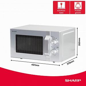 Мікрохвильова піч Sharp R204S Solo 20 л 800 Вт Срібляста synthetic.ua - Фото 1