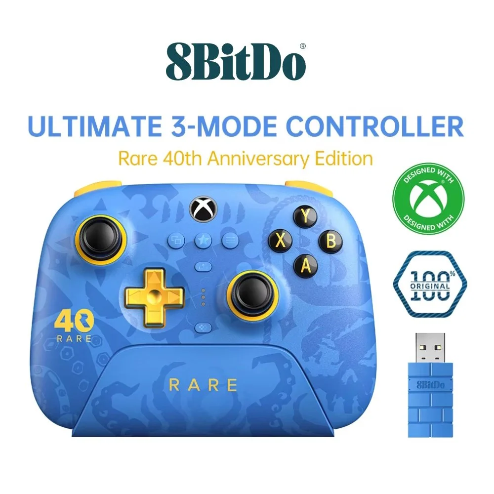 Геймпад 8Bitdo Ultimate 3 Rare 40th Anniversary Edition + Док-станция, фото №1