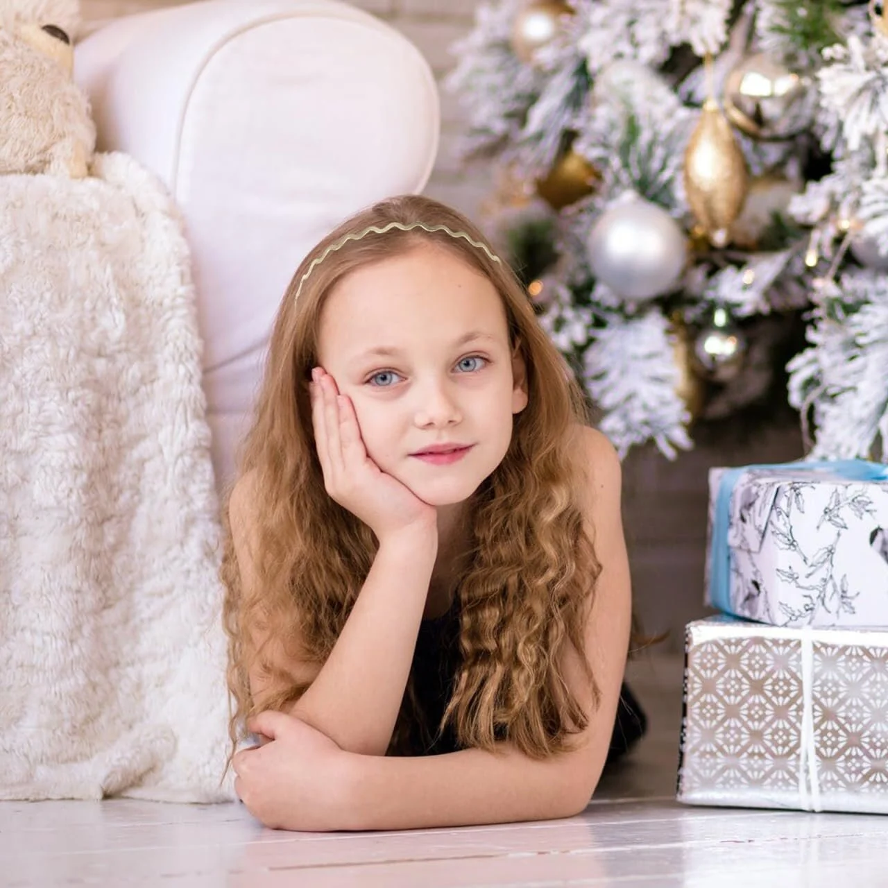 Металевий хвилястий обруч Lurrose 3 шт, тонкі обручі, золотий, фото №4