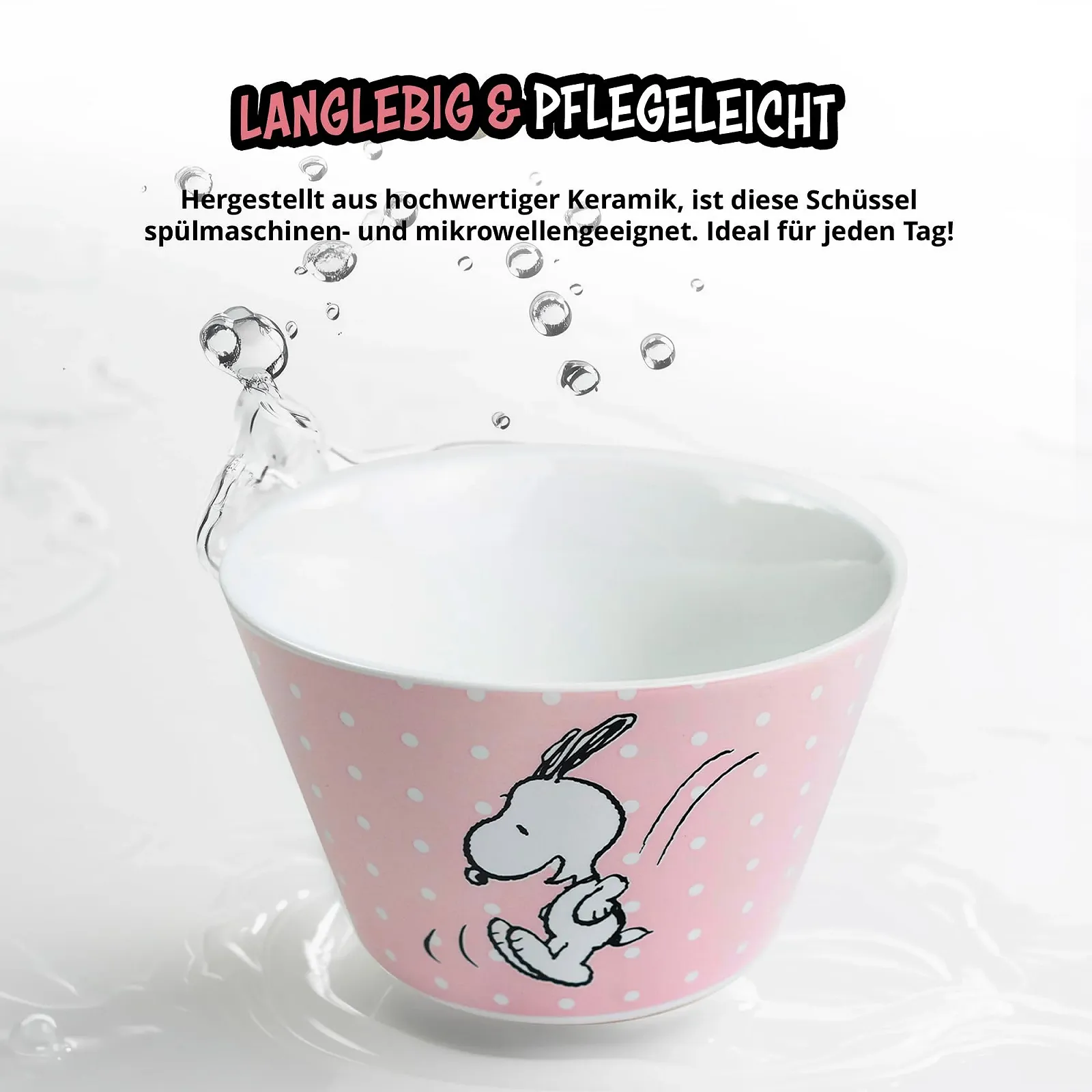 Миска United Labels The Peanuts Snoopy 500 мл Розовая в горошек, фото №5