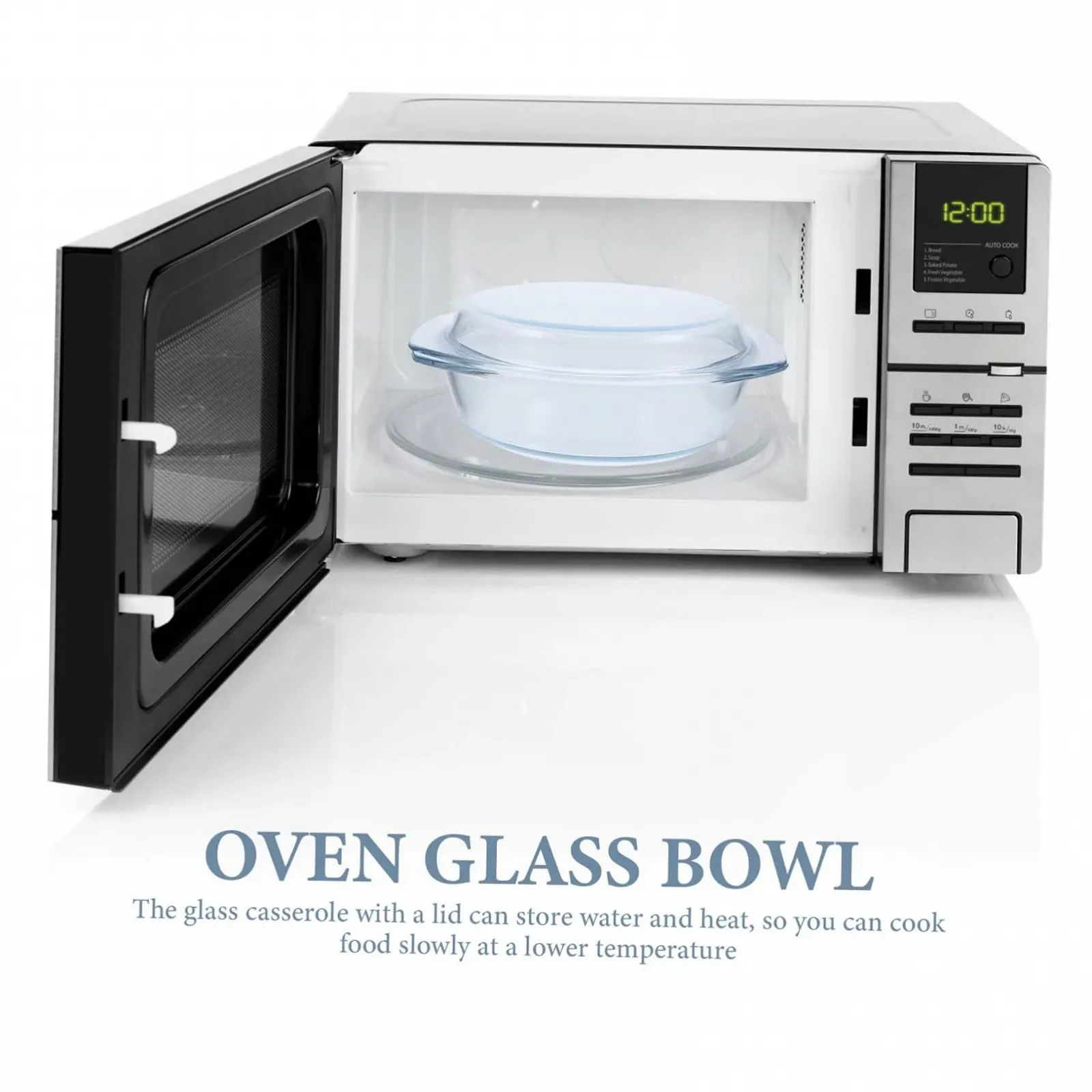 Форма для запекания стеклянная круглая с крышкой термостойкая прозрачная, фото №9