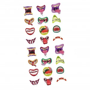 Наклейки на стіну UKCOCO Хелловін Рот монстра Мультяшні Світяться в темряві 2 шт. - Фото 1