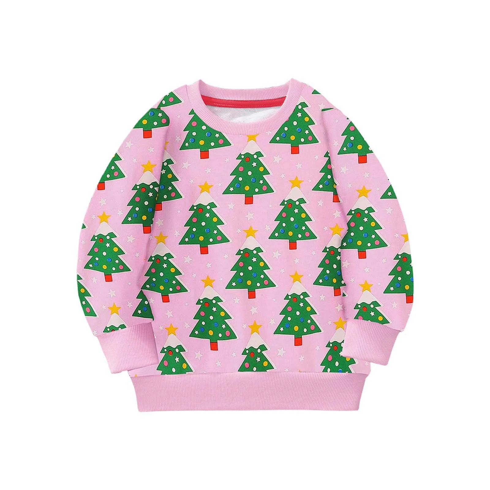 Пуловер для девочек с принтом, детский свитшот с длинными рукавами и круглым вырезом, мягкий и удобный, повседневный зимний верх с графическим рисунком для детей, размер 176, фото №1