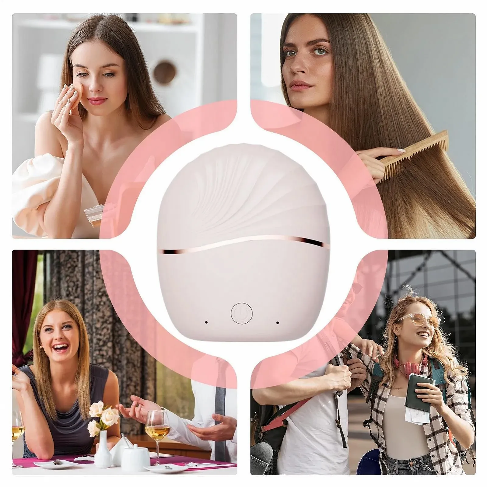 Міні-випрямляч для волосся Mini Hair Straightener Brush 8,5 x 9,5 см акумуляторний з керамічними пластинами, фото №7