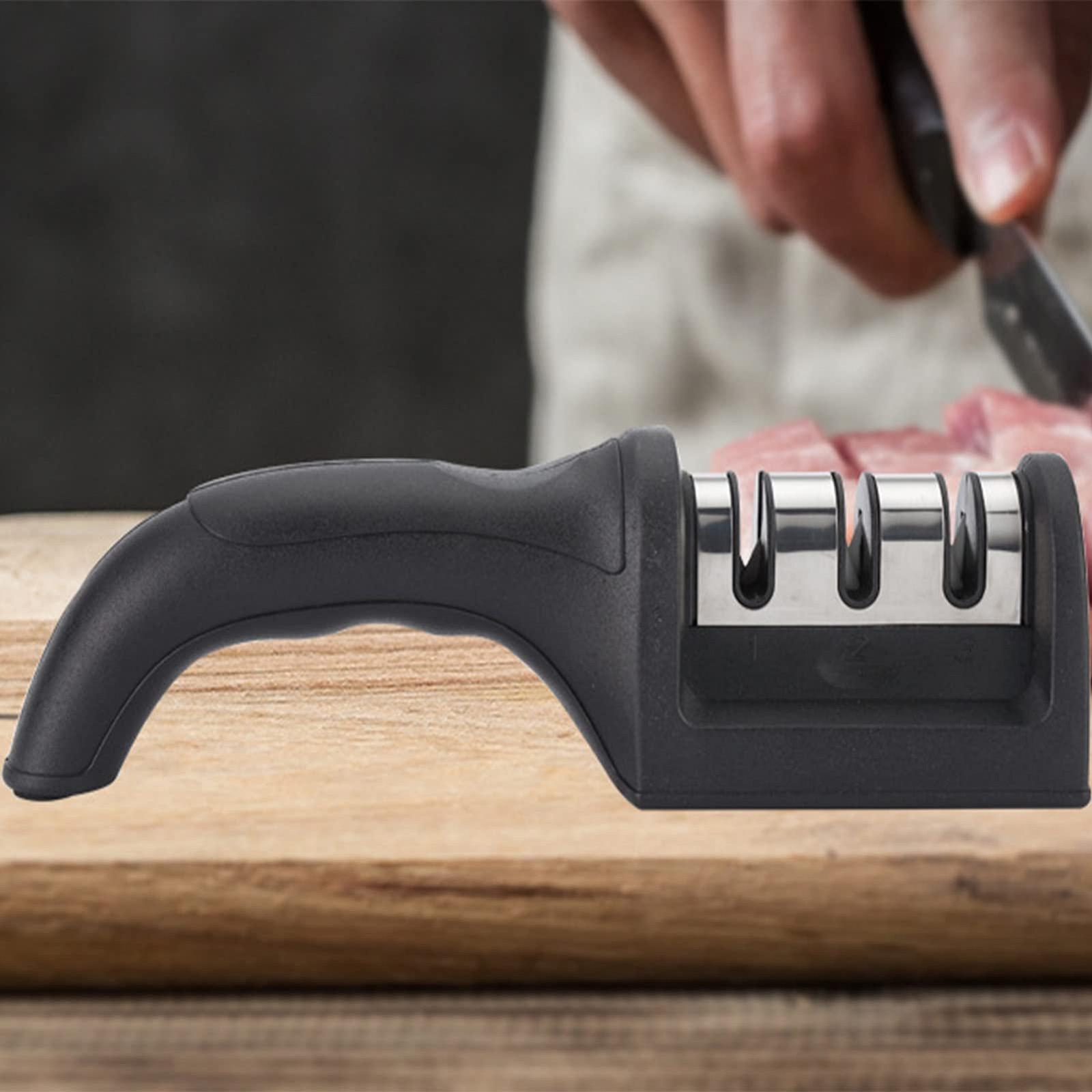 Ручне точило Qcwwy 3 слоти нержавіюча сталь Black, фото №1