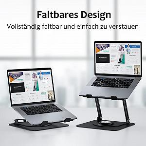 Підставка для ноутбука обертова 3600, складана портативна з алюмінію, регульована по висоті та ергономічна synthetic.ua - Фото 1