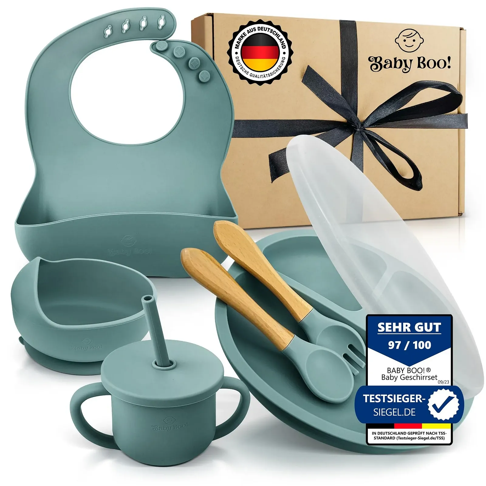 Набір дитячого посуду Baby Boo! 9 предметів, без BPA (синій), фото №1 Набір дитячого посуду Baby Boo! 9 предметів, без BPA (синій), фото №1