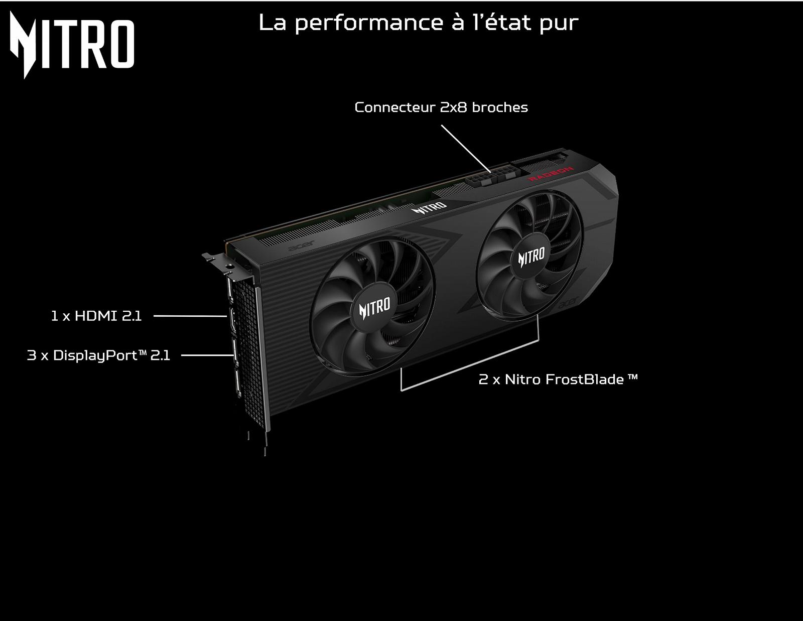 Видеокарта Acer Nitro Radeon RX 7600 XT OC 16GB GDDR6, фото №3