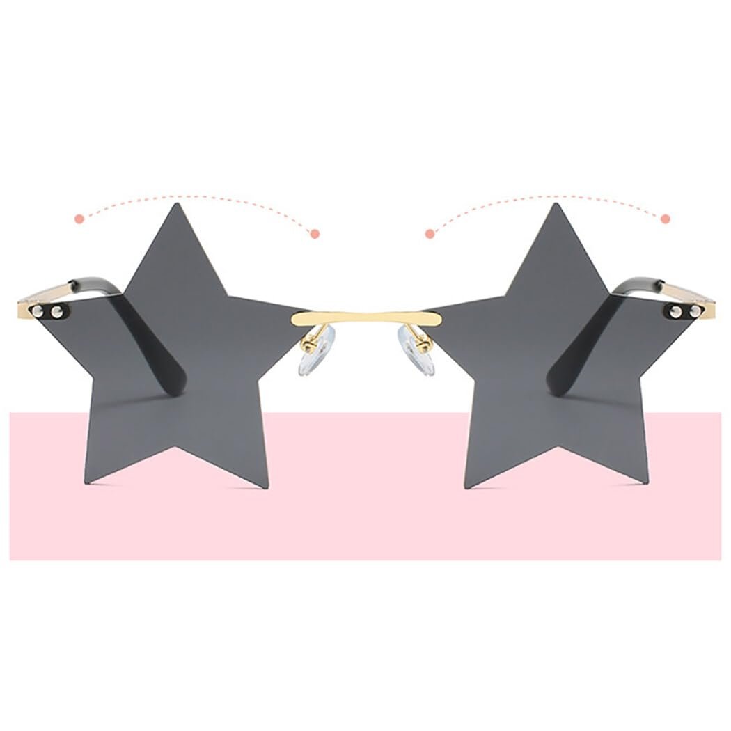 Сонцезахисні окуляри Без оправи Зірка Унісекс Модні окуляри для вечірок Гелловін Фотореквізит, фото №4 Сонцезахисні окуляри Без оправи Зірка Унісекс Модні окуляри для вечірок Гелловін Фотореквізит, фото №4