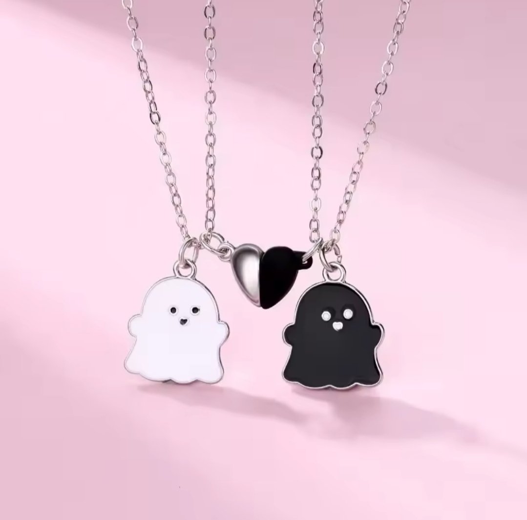 Парний кулон привиди на шию для закоханих на магніті, фото №2