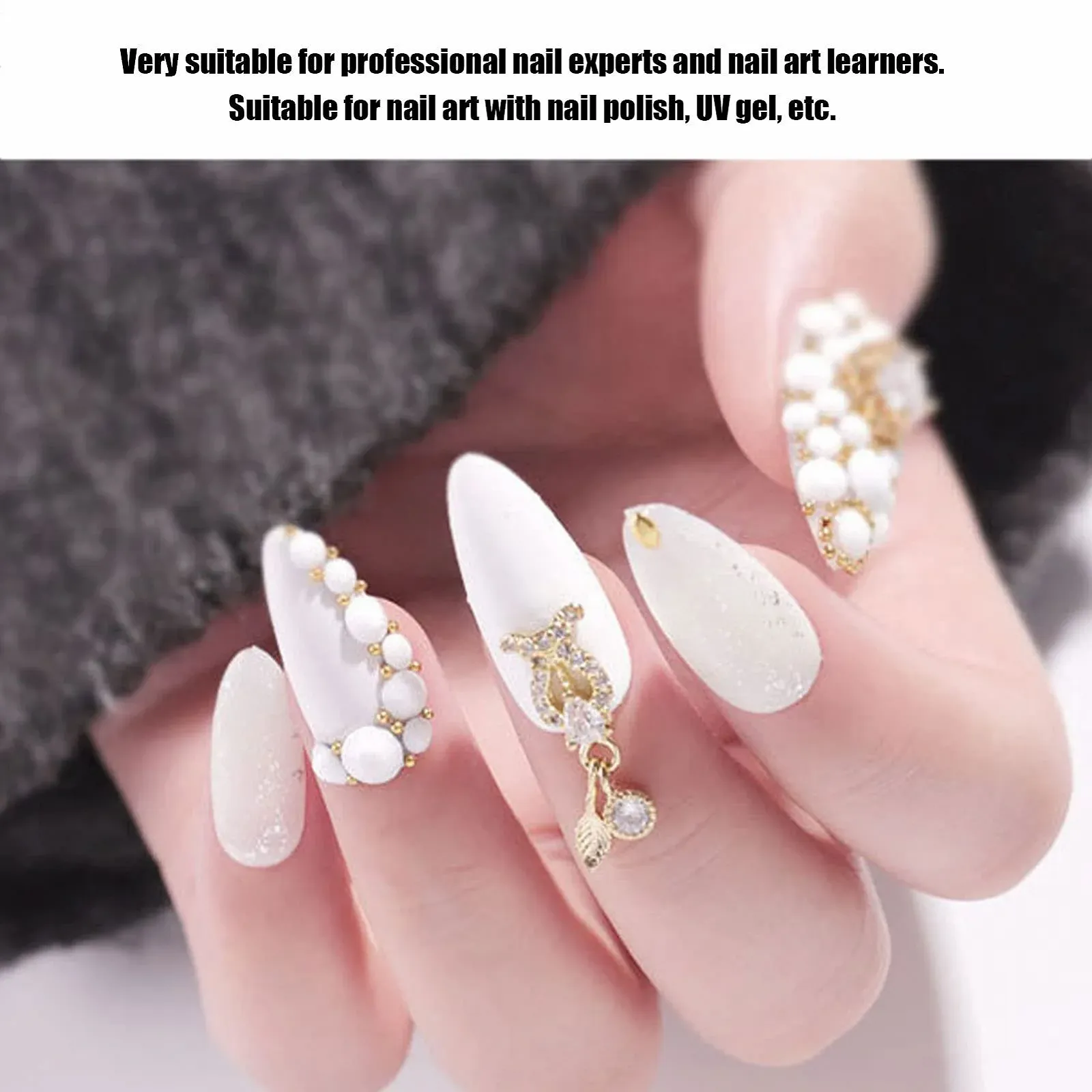 Стрази для нігтів Круглі-перлини 4 пакетики, фото №3