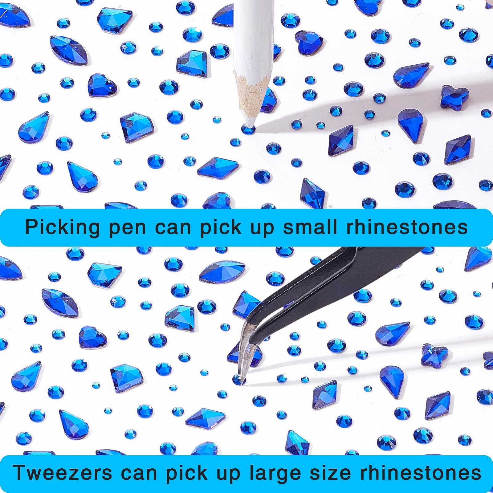 Стрази для нігтів Сині NICENEEDED 660 штук з футляром, 3D Плоскі, фото №4