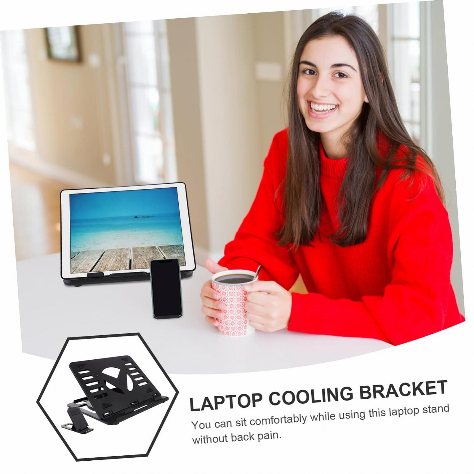 Підставка для ноутбука Обертова Складна Регульована по висоті з тримачем для телефону Ергономічна, фото №5