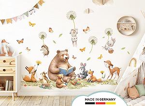 Наклейка на стену Little Deco DL5066 L Лесные животные медведь лиса synthetic.ua - Фото 1