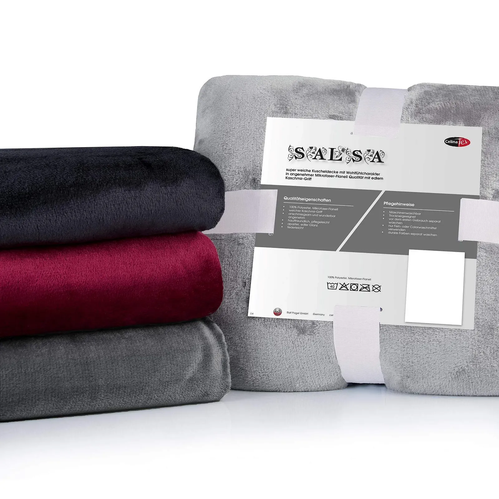 Покривало CelinaTex Salsa, 150 x 200 см, сріблясто-сіра Покривало з мікрофібри з кашеміровим дотиком, покривало, фото №5