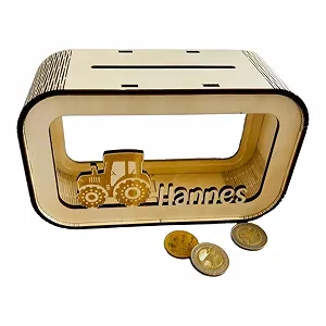 Скарбниця Трактор дерев'яна персоналізована - Фото 1