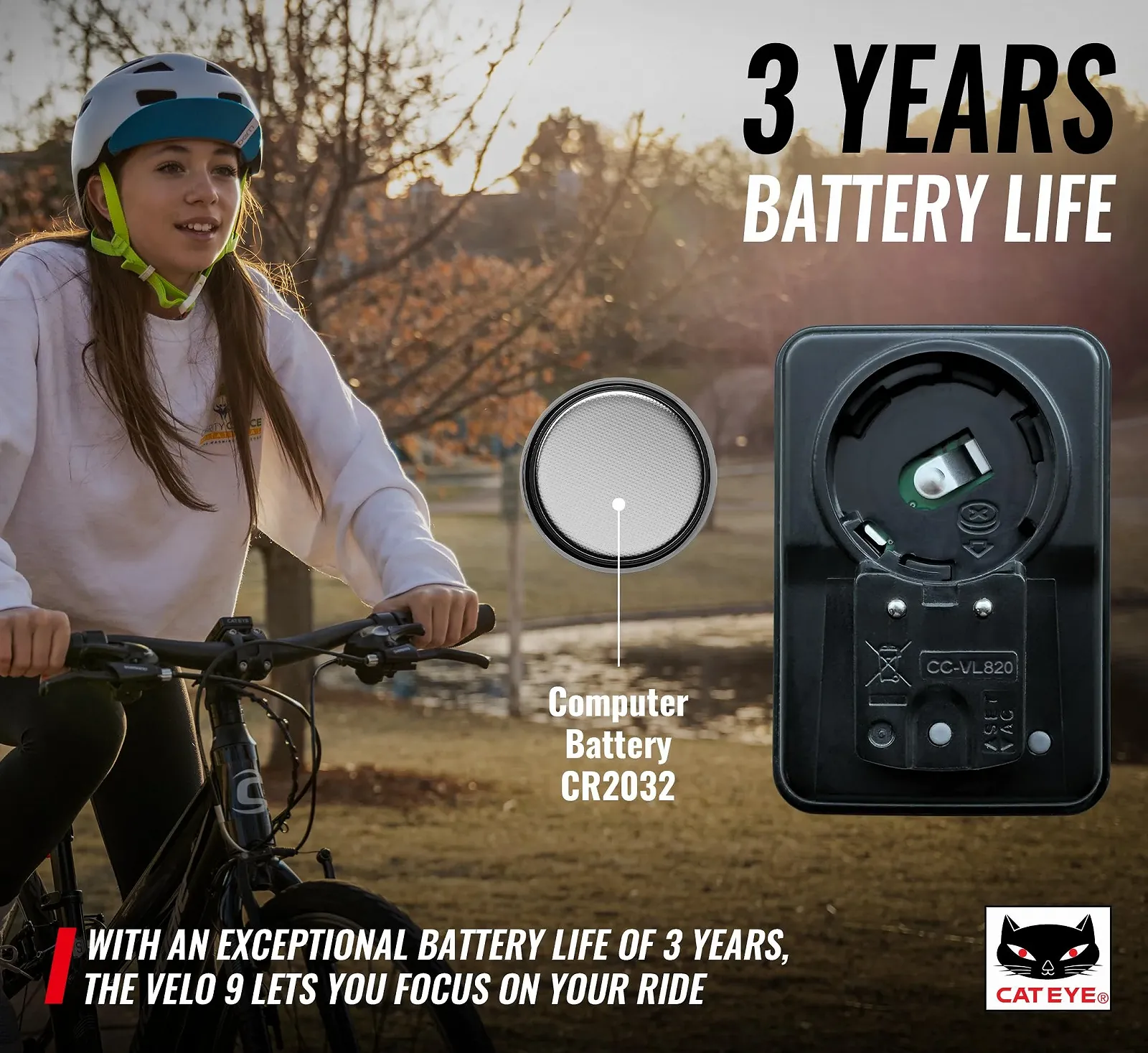 Велокомпьютер CATEYE Velo 9 CC-VL820 Черный, фото №5