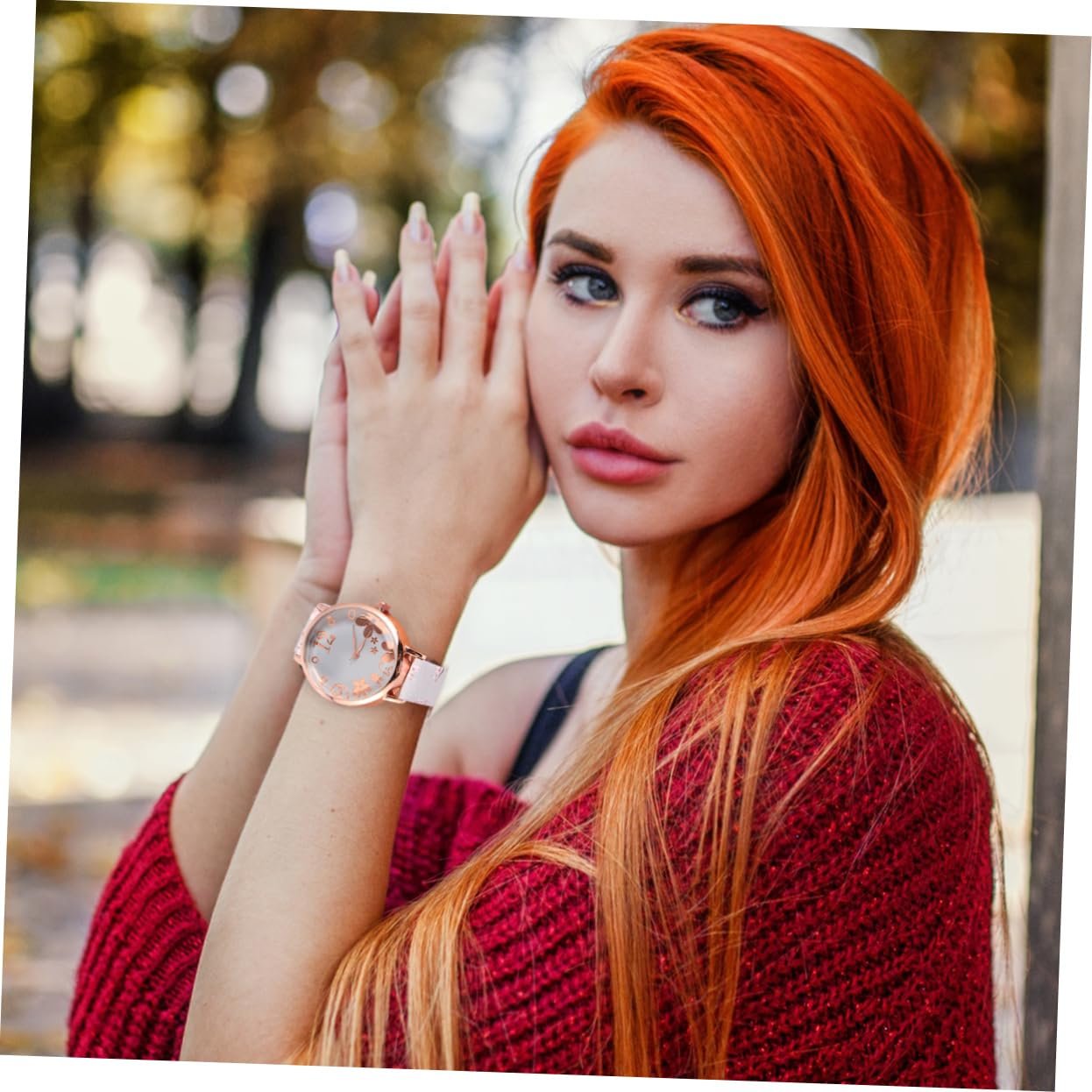 Женские Кварцевые Часы Healvian Blossom с PU Ремешком, фото №8 Женские Кварцевые Часы Healvian Blossom с PU Ремешком, фото №8