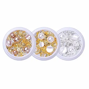 Набор инструментов для ногтей (3 коробки) Стразы для ногтей Жемчуг - Фото 1