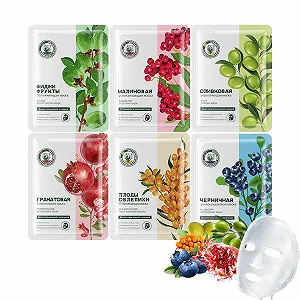 Тканинні маски Altherona для обличчя 6 штук з фруктовими есенціями, зволожуючі та розгладжуючі шкіру - Фото 1