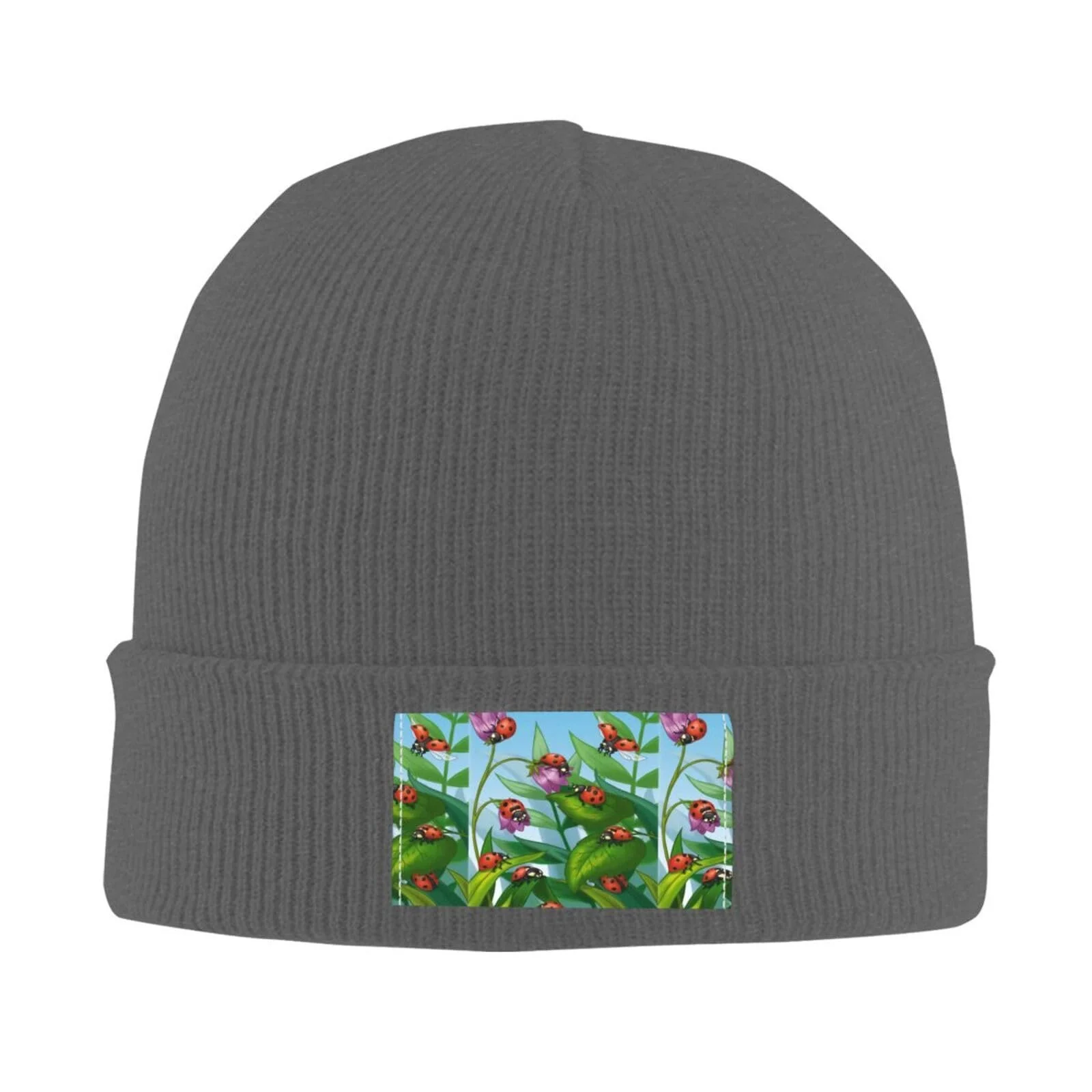 Шапка-бини JBYJBX с принтом божьей коровки, осенняя, зимняя, повседневная, вязаная, фото №2 Шапка-бини JBYJBX с принтом божьей коровки, осенняя, зимняя, повседневная, вязаная, фото №2
