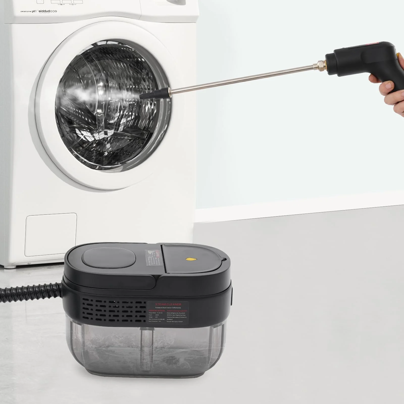 Пароочисник ручний 1500 Вт 3 бар 105 °C чорний, фото №7 Пароочисник ручний 1500 Вт 3 бар 105 °C чорний, фото №7