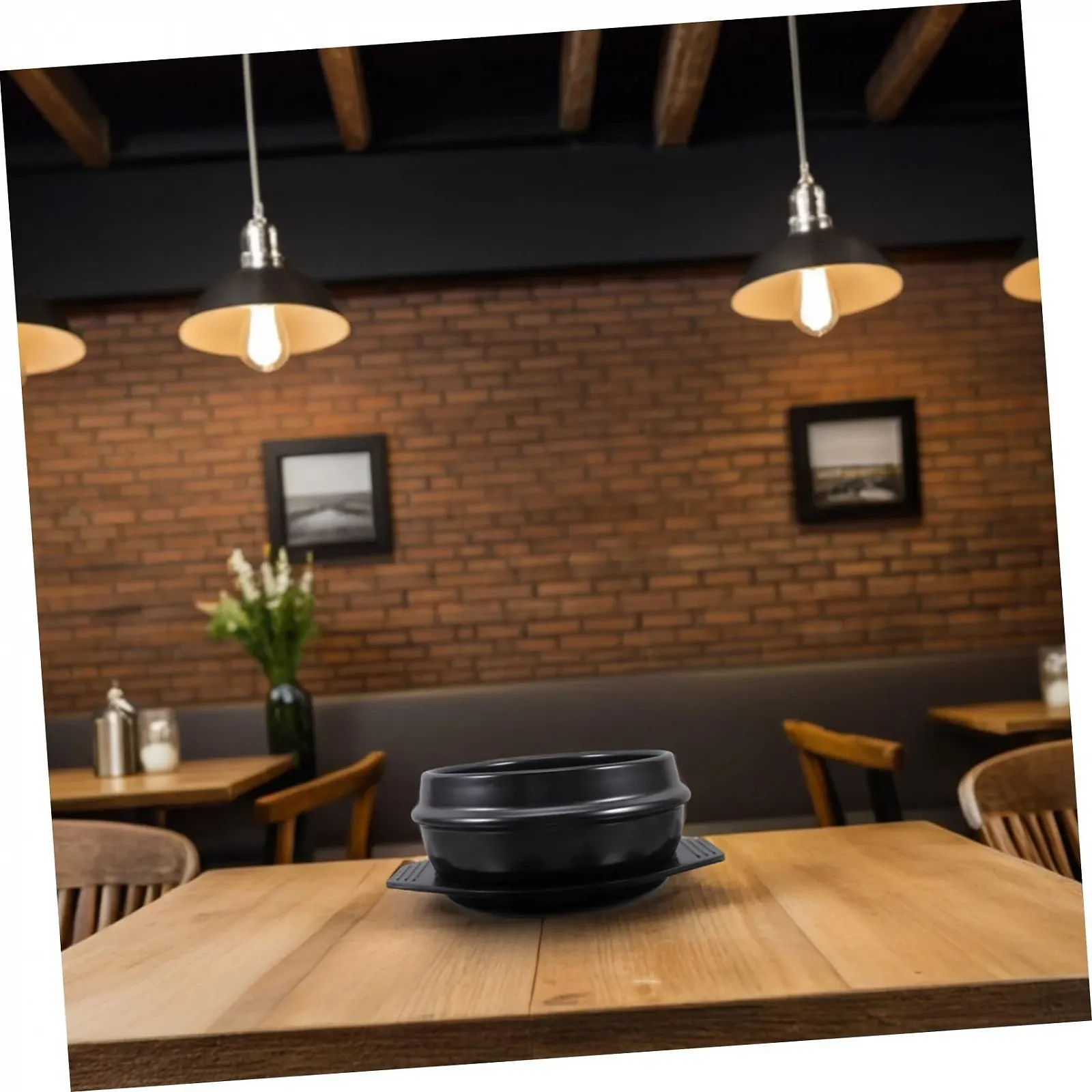 Горшок для приготовления 1 шт керамический с блюдцем для бибимбапа супов и тушения для газовых плит, фото №6