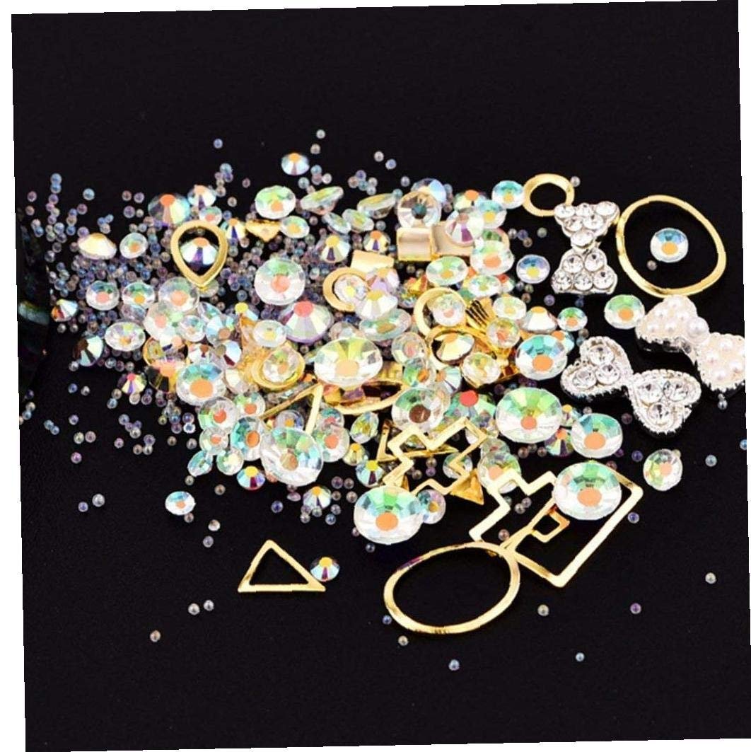 Набір страз для нігтів Форма нерівна Кристали Перли Блискітки, фото №2