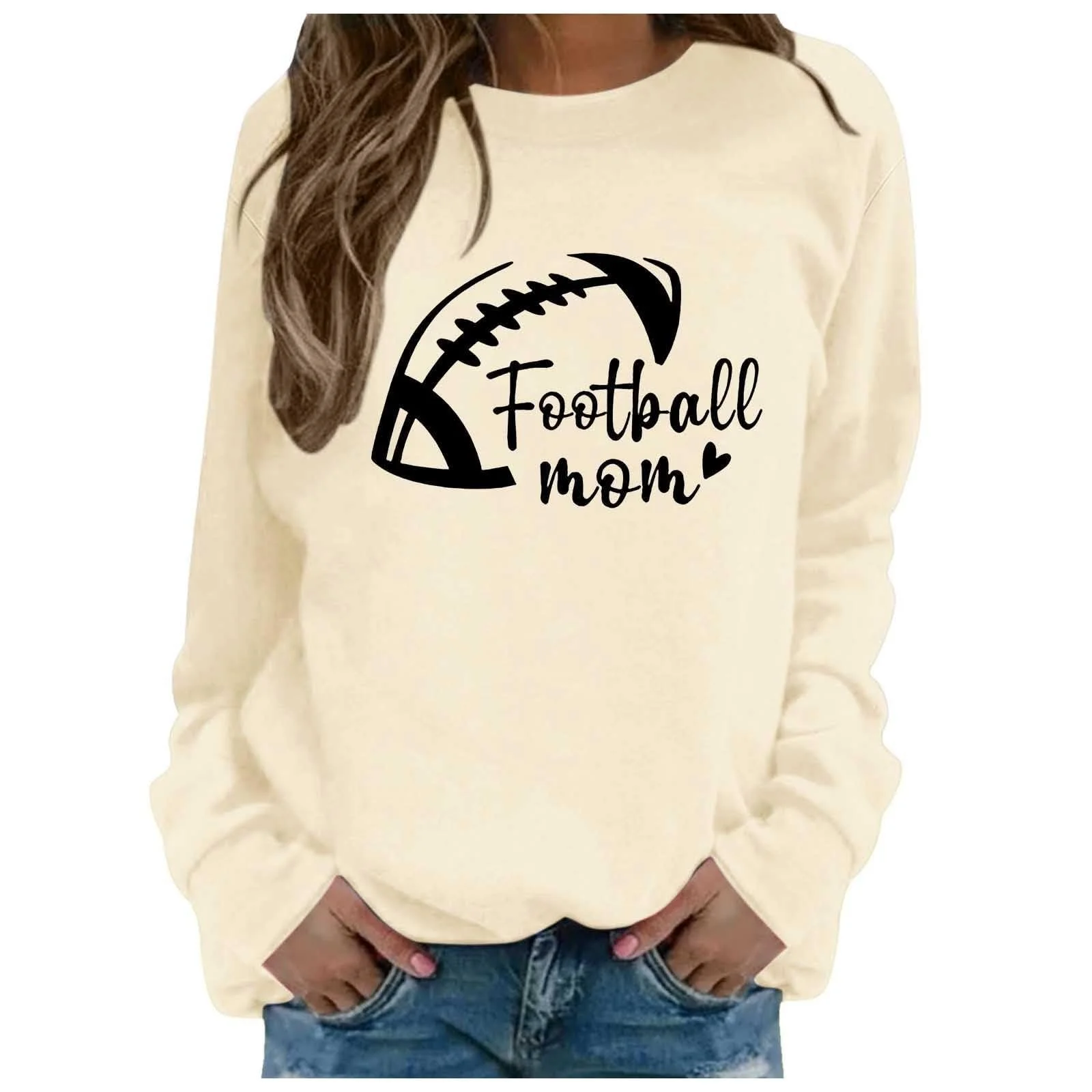 Жіночий Світшот Generisch Вільний Крій, Різні Кольори, Довгий Рукав, 52, фото №1