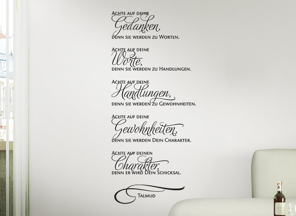 Наклейка на стіну Gran Dora W976 Achte Auf Deine Gedanken, фото №2