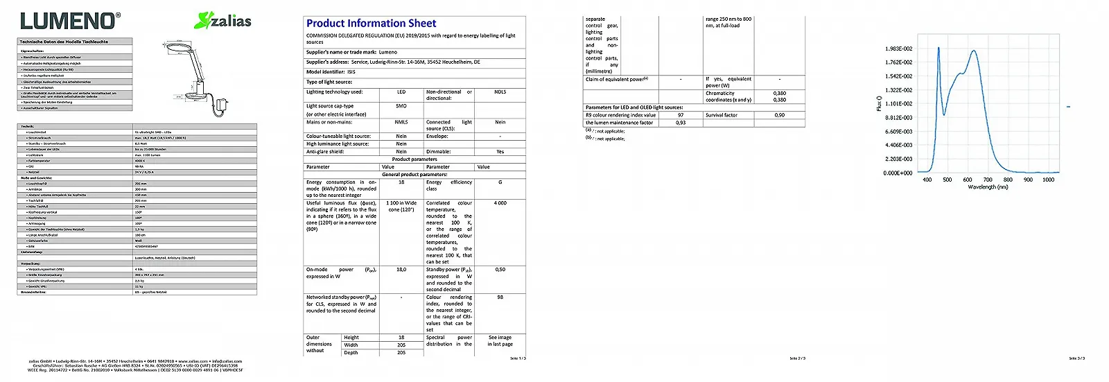 Настільна лампа Lumeno LED димована з таймером, фото №5