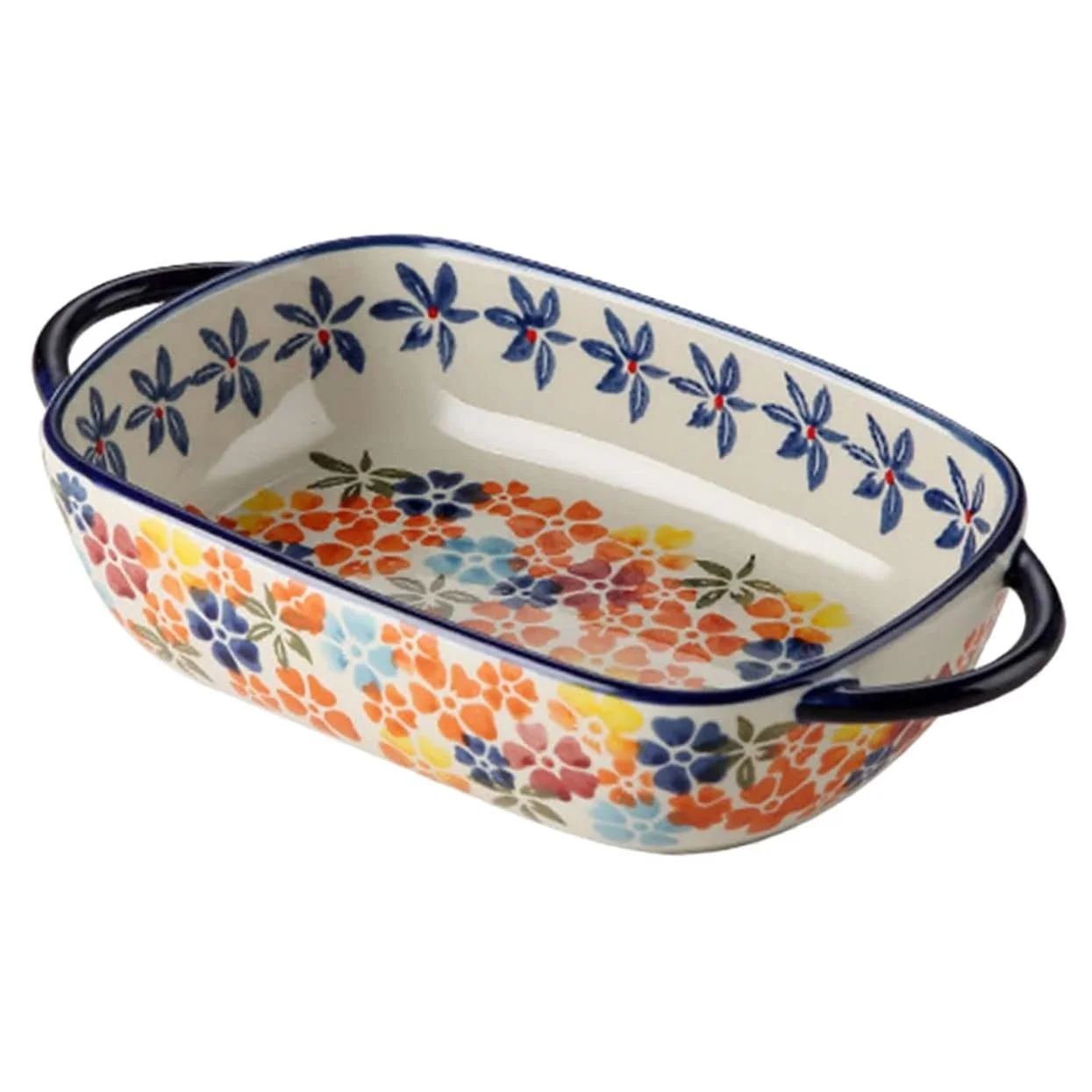 Форма для запекания керамическая с двумя ручками полированная универсальная бытовая, фото №1