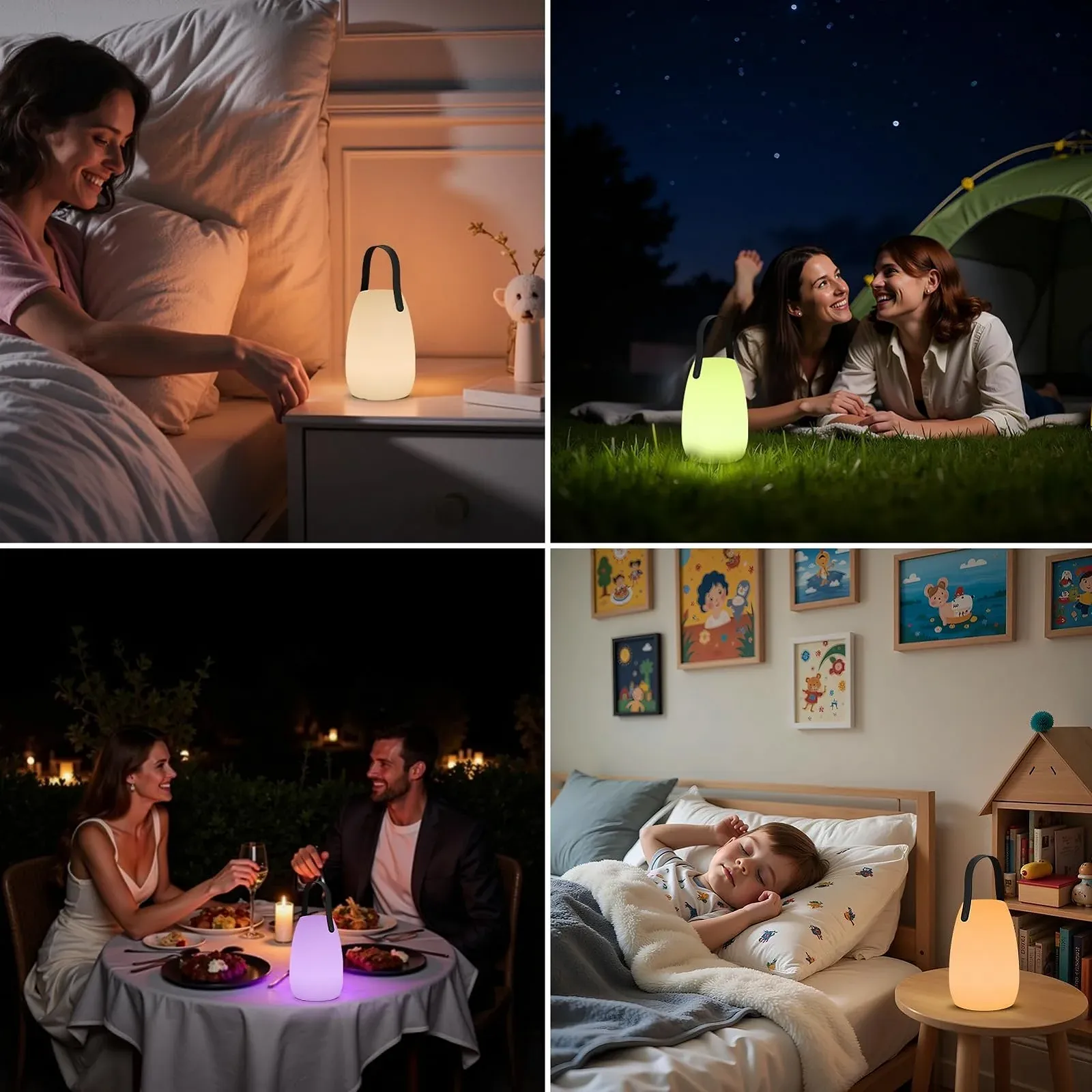 Настільна лампа LED Акумуляторна IP44 USB-C RGB 14 x 20 см 2 шт, фото №6